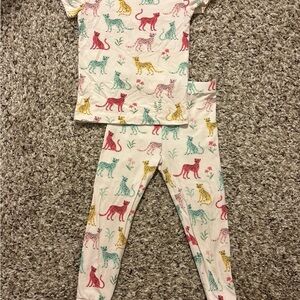 Little Me 2T pink cheetah bamboo pajamas
